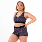 Jacqueline is wearing a stormy lace bralette and boxers