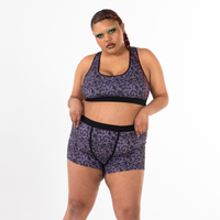 Kathryn is wearing Stormy lace boxers and racerback bralette