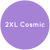 Purple circle with the text 2XL Cosmic in white.
