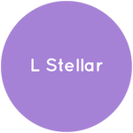 Purple circle with the text L Stellar in white.