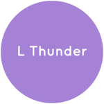 Purple circle with the text L Thunder in white.