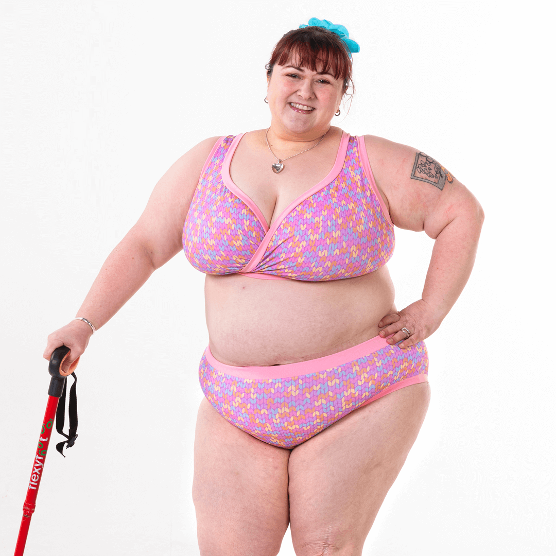 Rhona is wearing a Candy knit underwear set