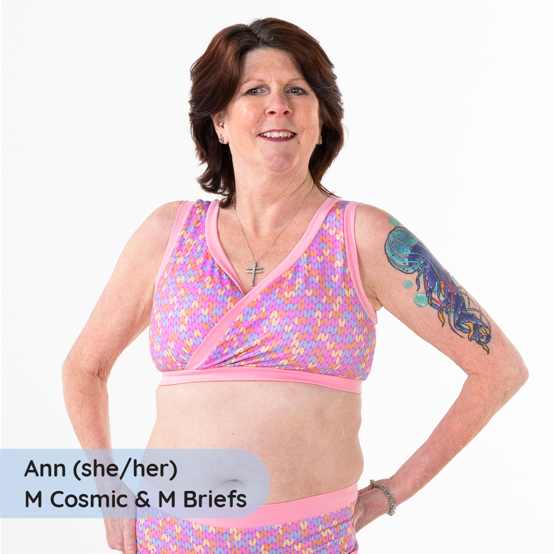Anne is wearing a Candy Knit non wired bra