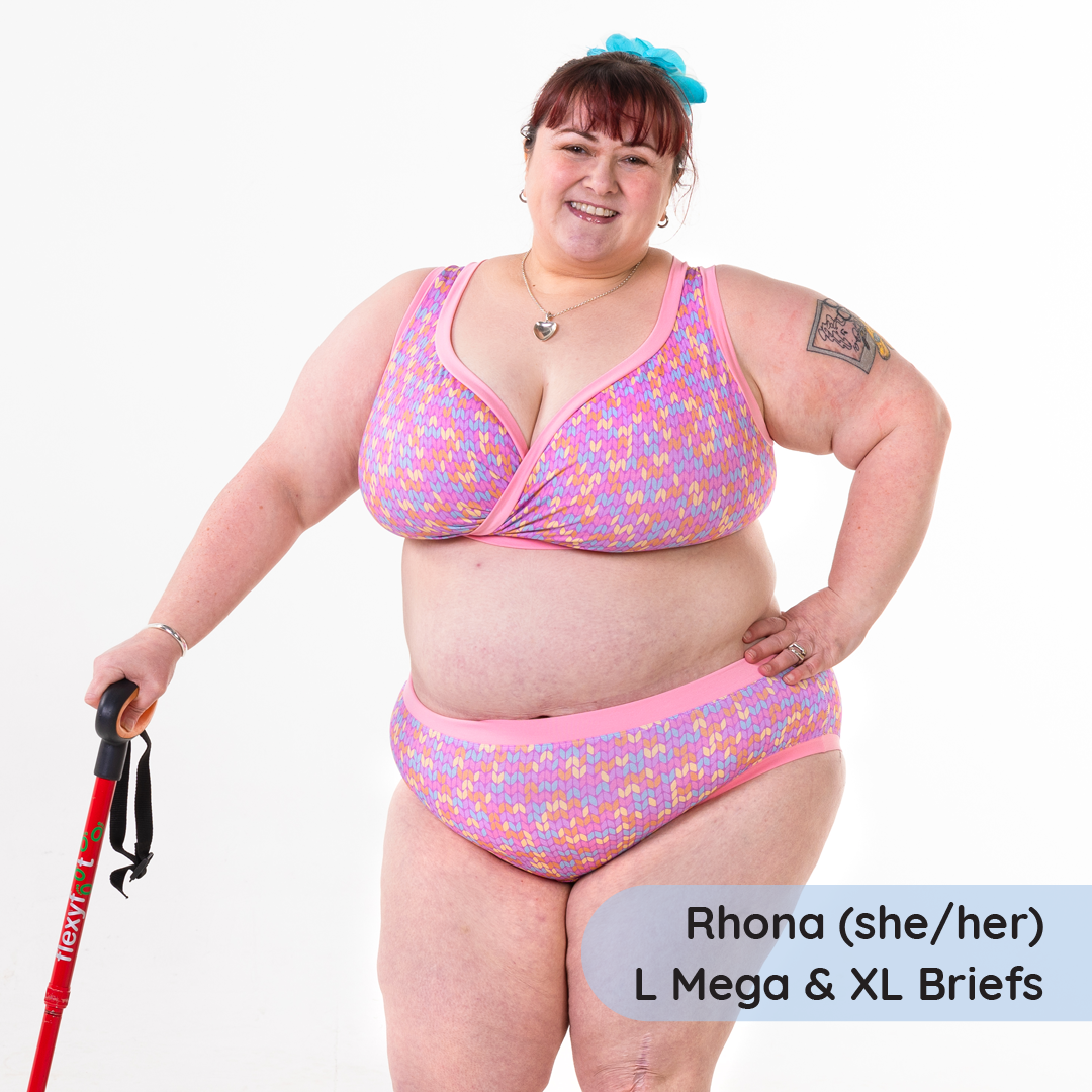 Rhona is wearing a Candy knit underwear set