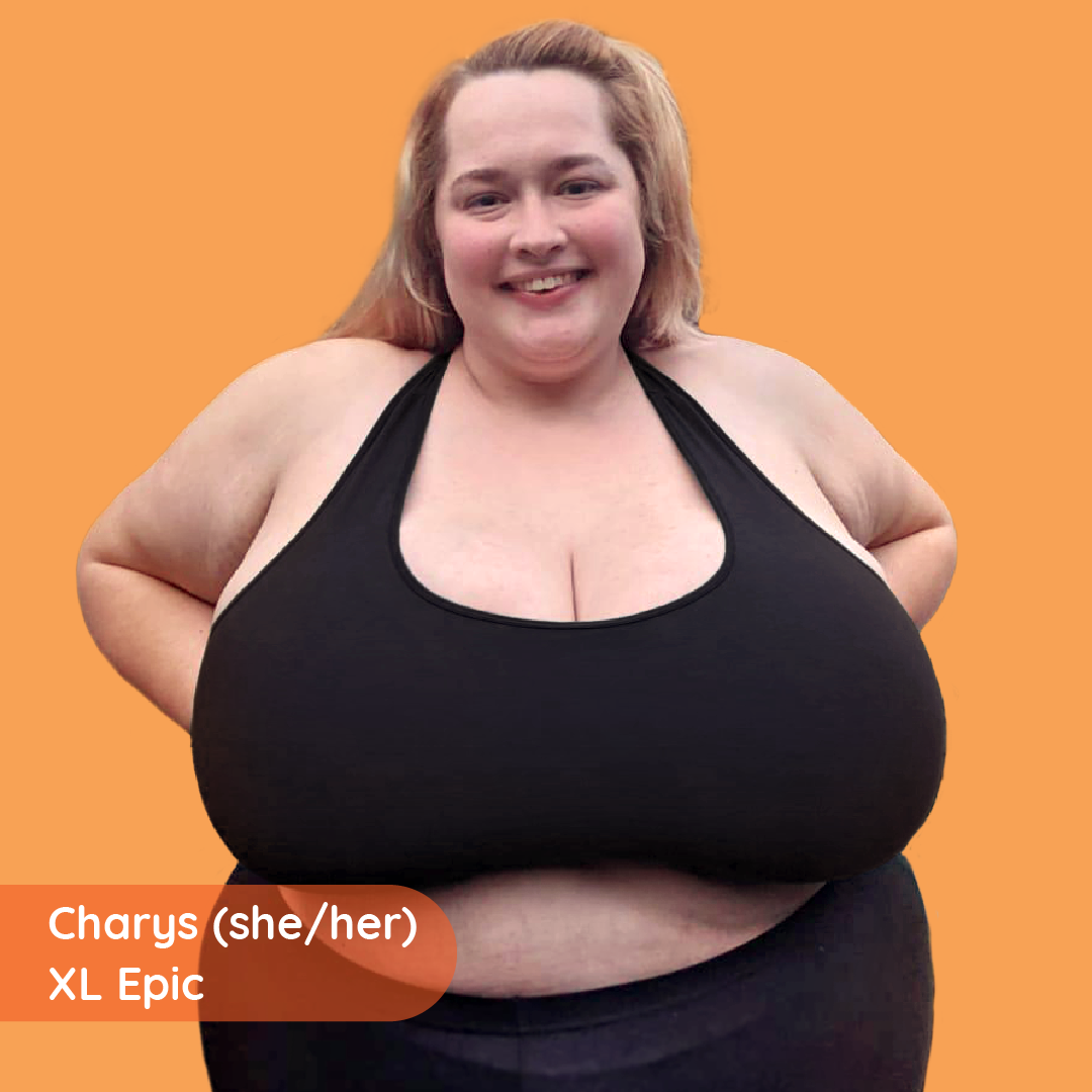 Charys is wearing a black fuller bust cotton bralette