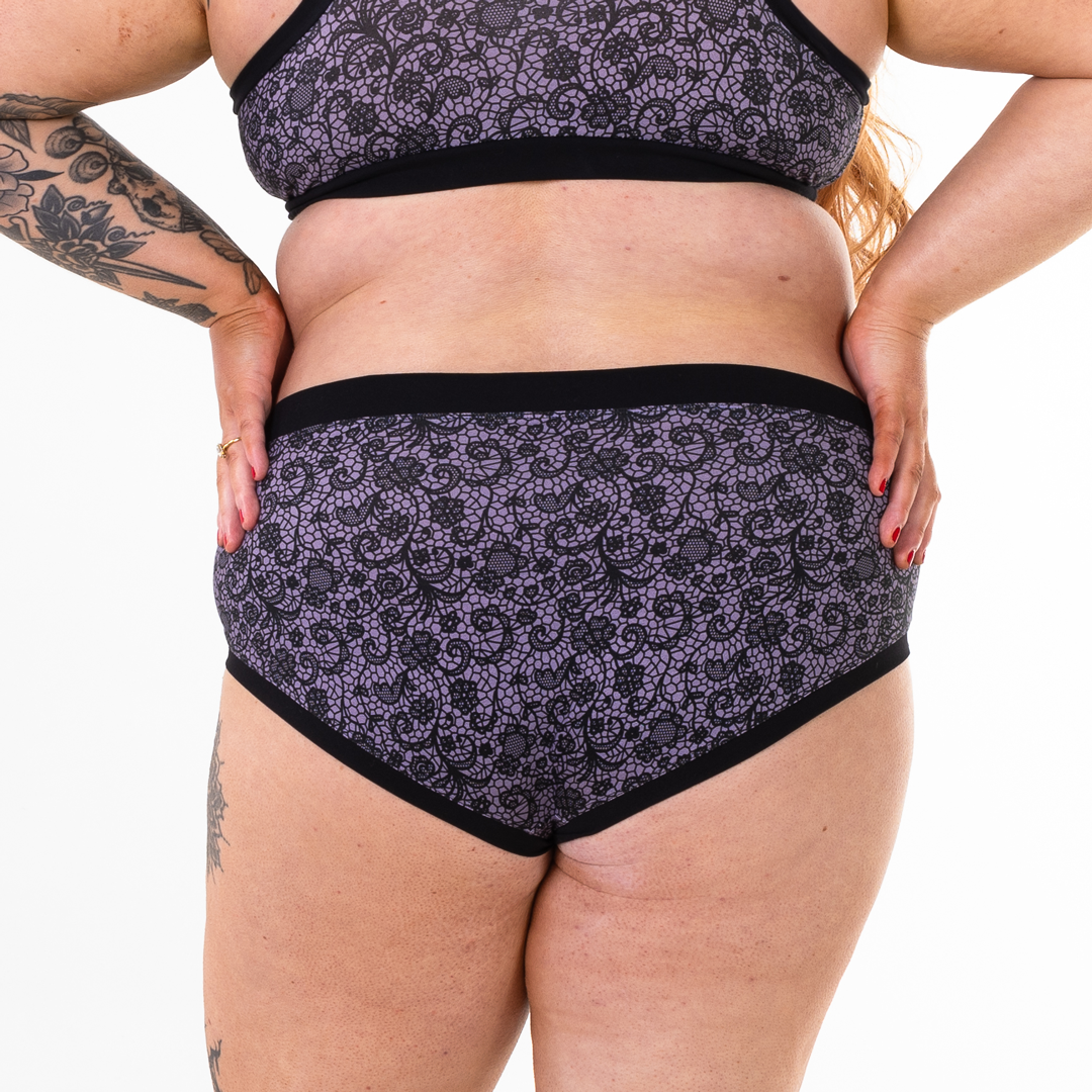 Close crop of Stormy Lace mid rise briefs