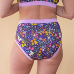 Back cropped view of high rise wildflower cotton briefs