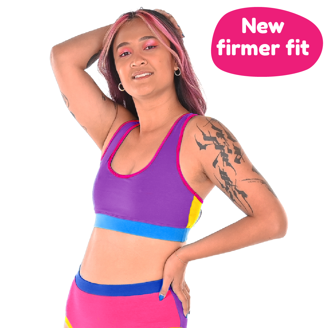 Sarah is wearing a Remix molke cotton fuller bust racerback bralette