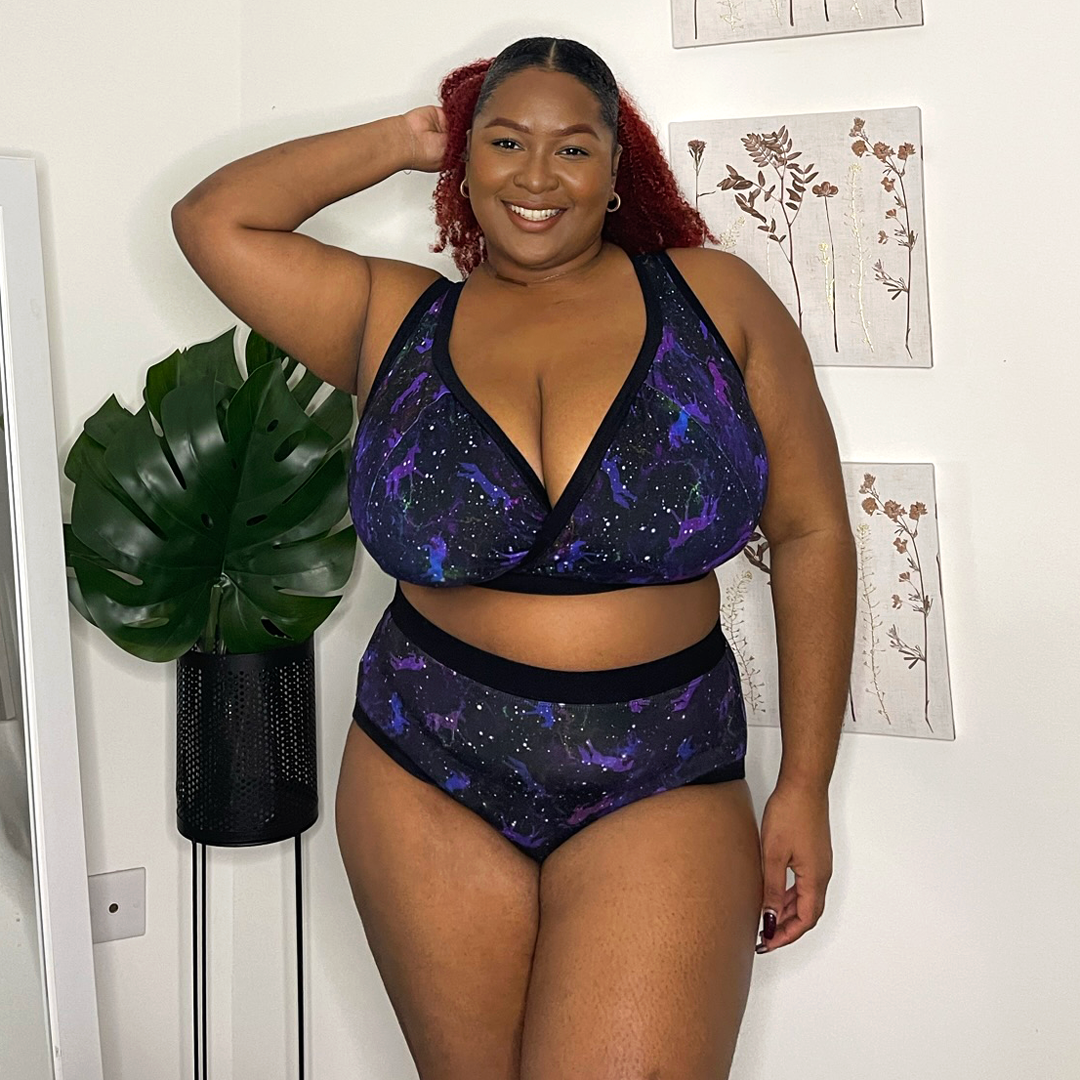 Tanesa is wearing a Universe bra and briefs
