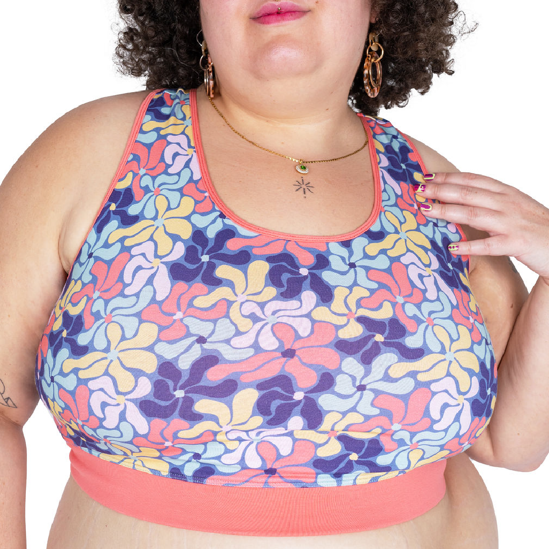 Close up of a Wavy Flowers bralette