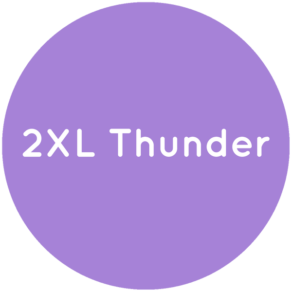 Purple circle with the text 2XL Thunder in white.