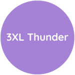 Purple circle with white text saying '3XL Thunder'