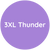 Purple circle with white text saying '3XL Thunder'