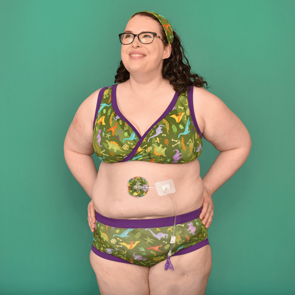 Fiona is wearing a dinos underwear set