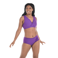 Precious is wearing a purple Iris underwear set