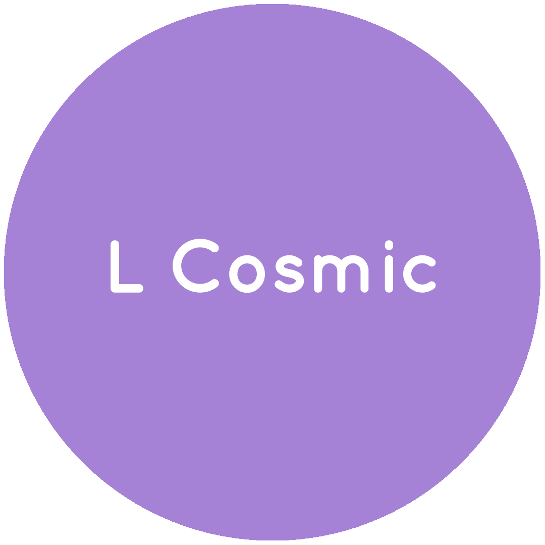 Purple circle with the text L Cosmic in white.