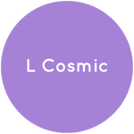 Purple circle with the text L Cosmic in white.