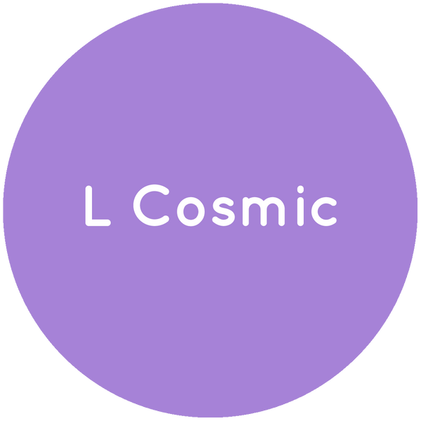 Purple circle with the text L Cosmic in white.
