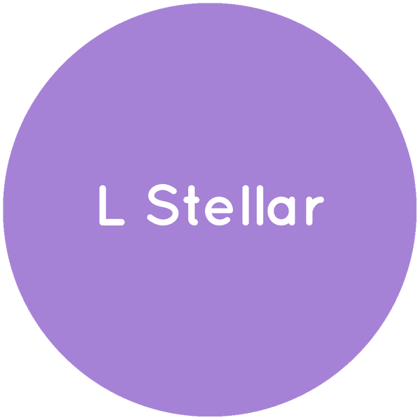 Purple circle with the text L Stellar in white.