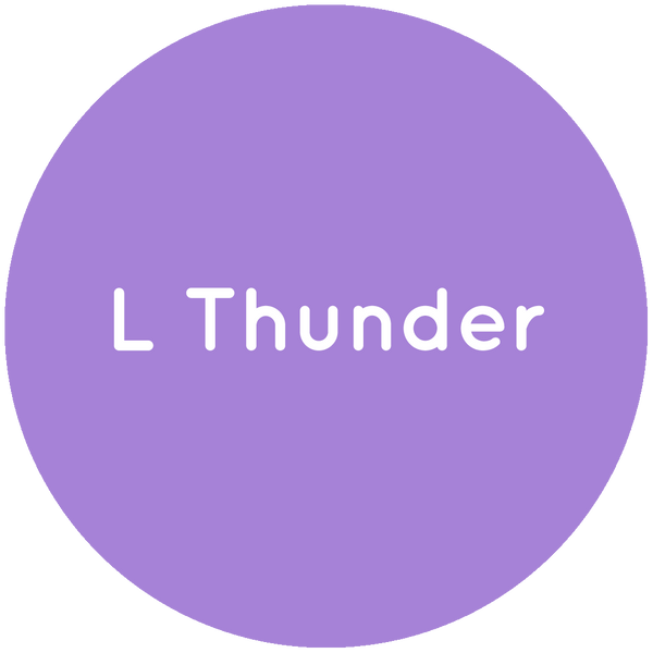 Purple circle with the text L Thunder in white.