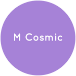 Purple circle with the text M Cosmic in white.