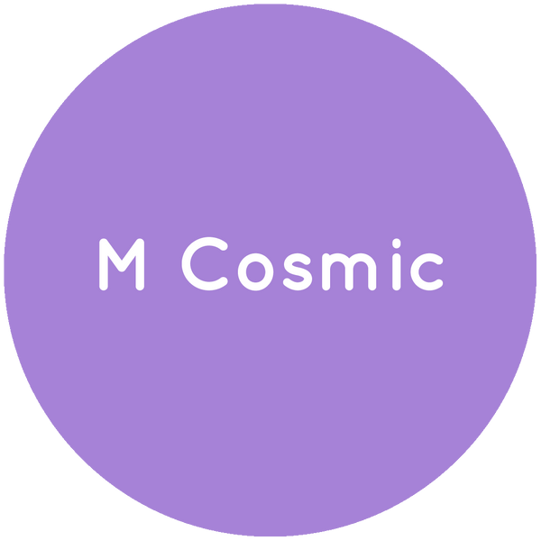 Purple circle with the text M Cosmic in white.