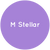 Purple circle with the text M Stellar in white.