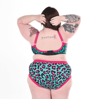 Back view of Molly in a Hot leopard underwear set