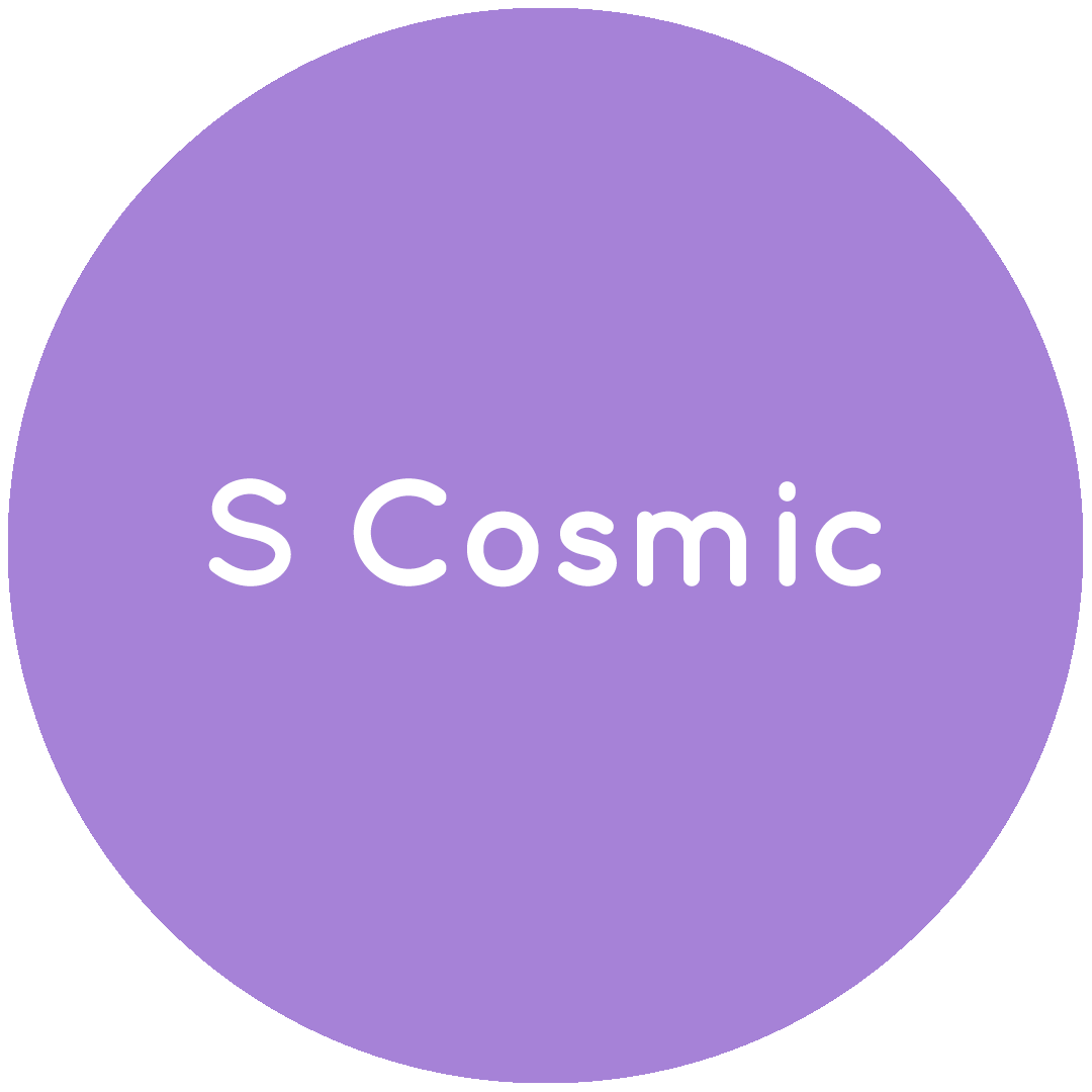 Purple circle with the text S Cosmic in white.