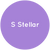 Purple circle with the text S Stellar in white.