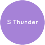 Purple circle with the text S Thunder in white.