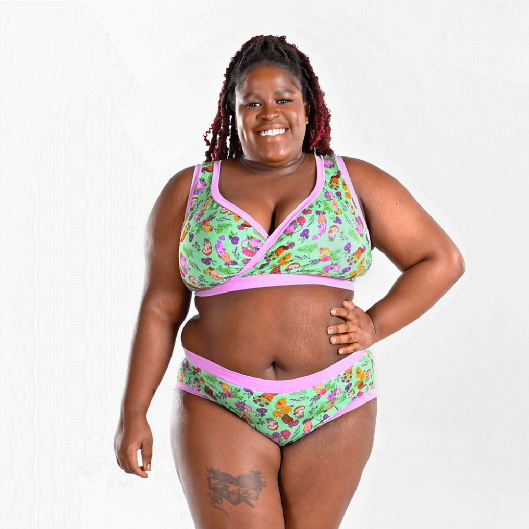 Kayla is wearing a Secret garden bra and briefs