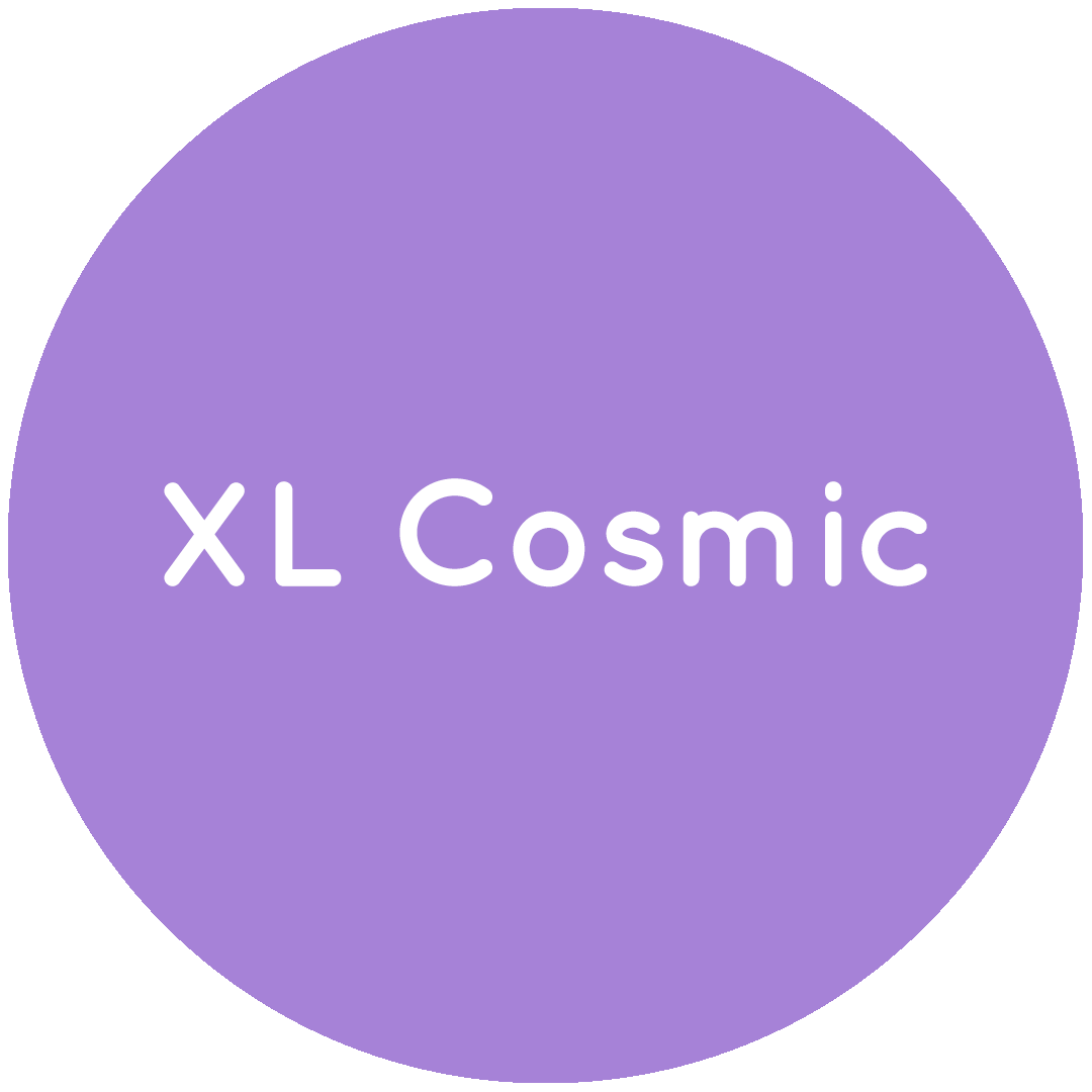 Purple circle with the text XL Cosmic in white.