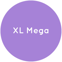 Purple circle with the text XL Mega in white.