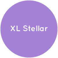 Purple circle with the text XL Stellar in white.