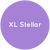 Purple circle with the text XL Stellar in white.