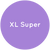 Purple circle with the text XL Super in white.