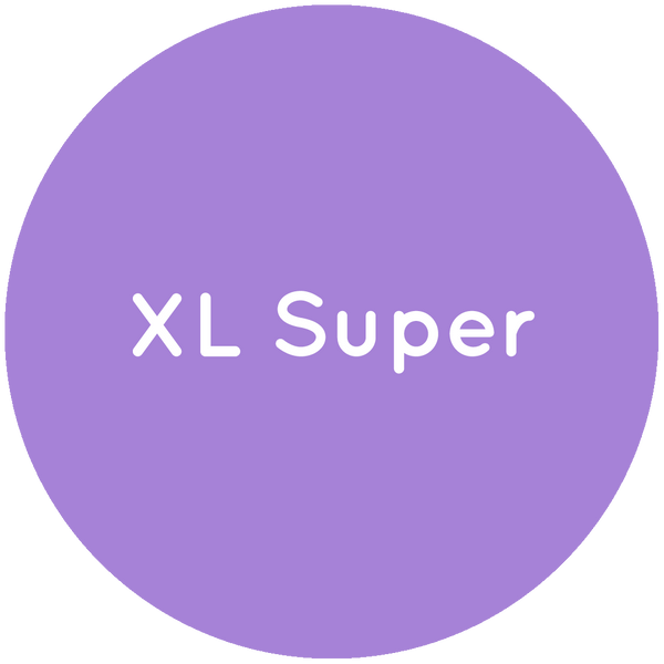 Purple circle with the text XL Super in white.