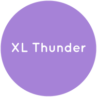 Purple circle with the text XL Thunder in white.