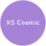 Purple circle with the text XS Cosmic in white.