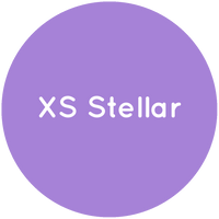 Purple circle with the text XS Stellar in white.