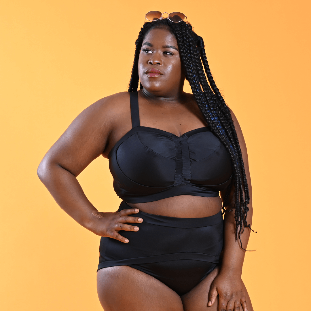 Plus size black bikini top online