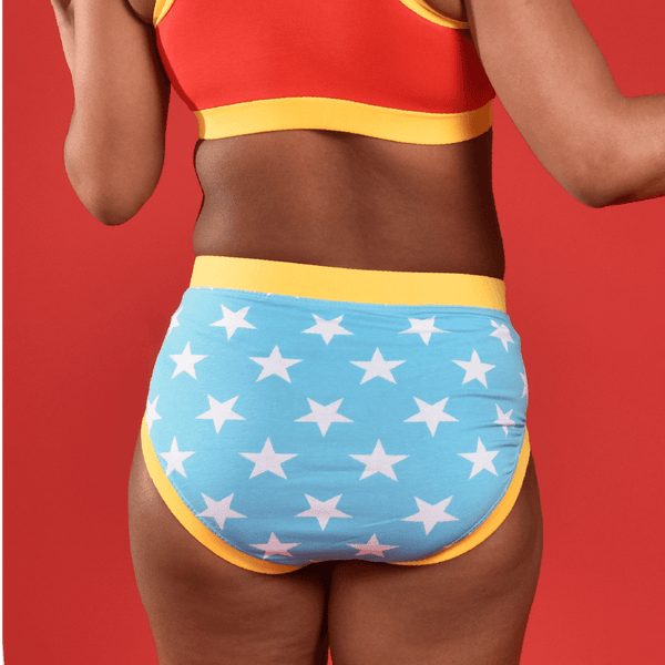 Back view of Power wonder woman high rise briefs