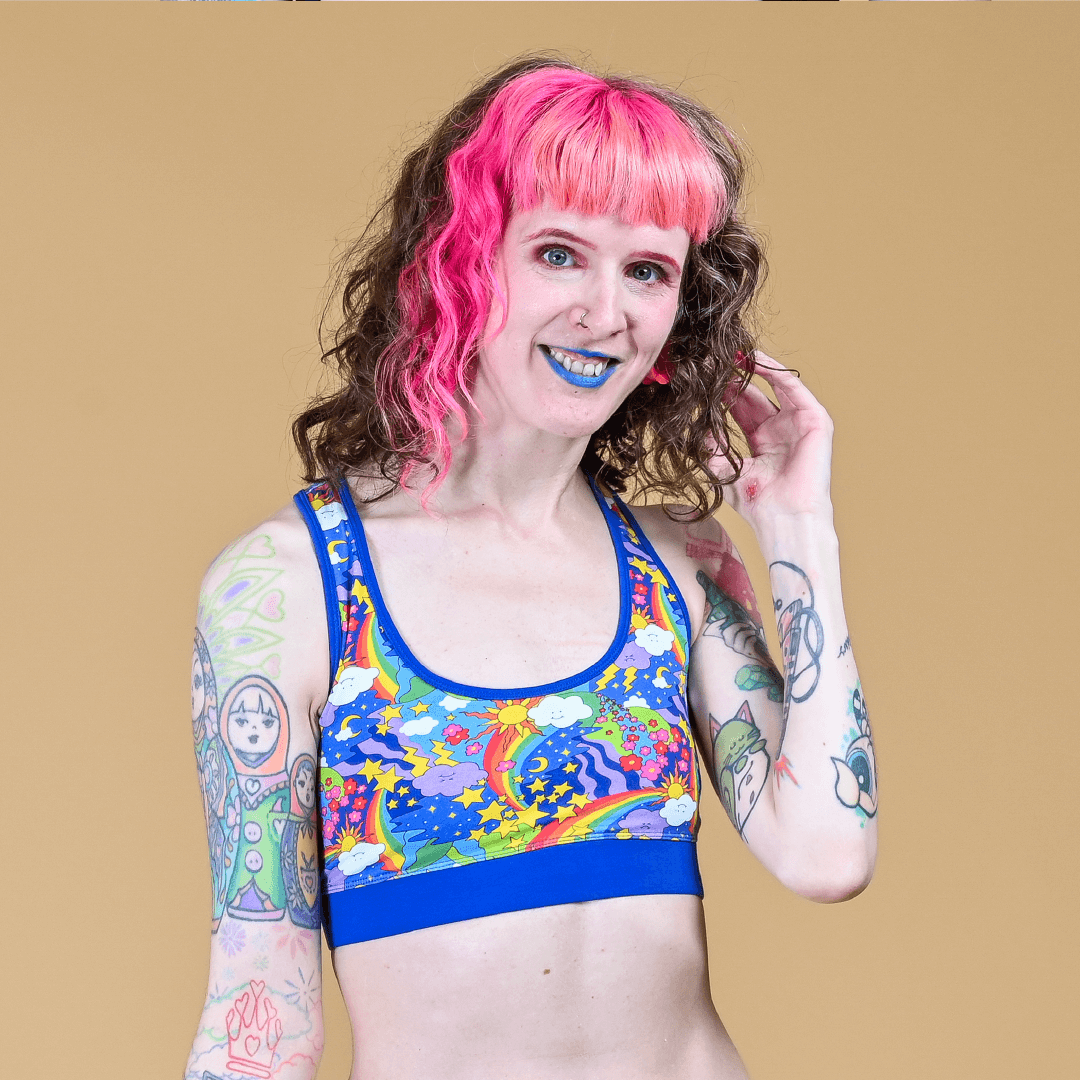 Retro Rainbows Racerback Bralette