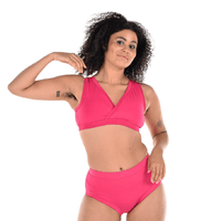 Tinashe is wearing a raspberry pink cotton underwear set